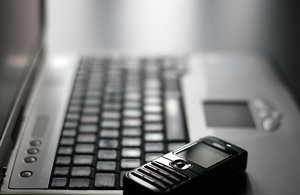 Keyboard and mobile phone: 