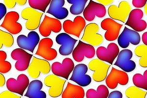 Colorful heart flowers: 