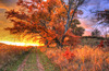kleurrijke herfst zonsondergang