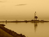 brandweerkazerne in Marken (sepia)